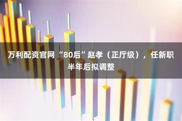 万利配资官网 “80后”赵孝(正厅级),任新职半年后拟调整